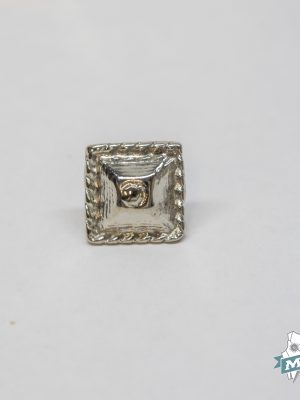 Botón fallero cuadrado en plata