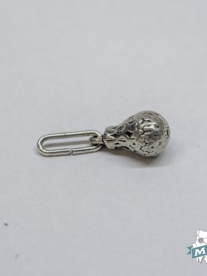 Botón modelo "saco" flor de azahar color plata vieja