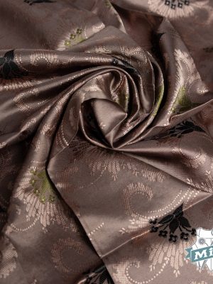 Pañuelo de seda espolinada color chocolate