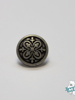Botón modelo "4 cruces" plata vieja - 1,5 cm