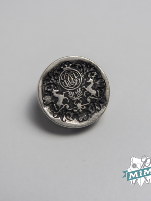Botón modelo "Heraldico" color plata vieja - 1,5 cm