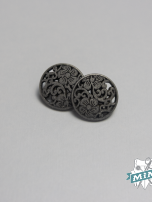 Botón  modelo "Reineta" plata vieja - 1,5 cm