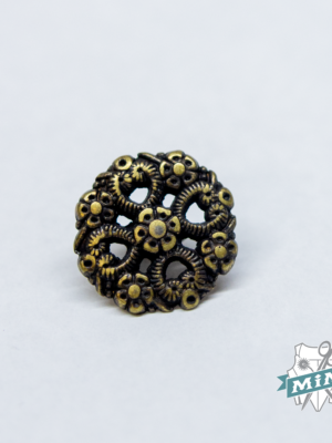 Botón  modelo "Rueda" oro viejo - 1,5 cm