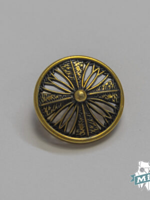 Botón modelo "Rueda" oro viejo - 2,4 cm