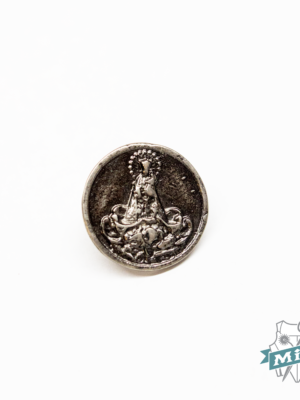 Botón modelo "Virgen" plata vieja - 2 cm
