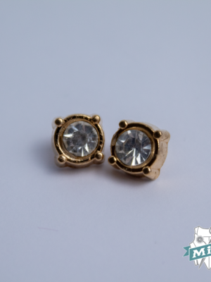 Botón modelo "metal stras" color oro